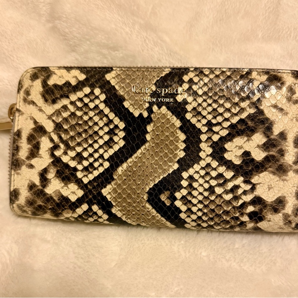 Kate Spade Continental Wallet. Python Snake Embos… - image 1